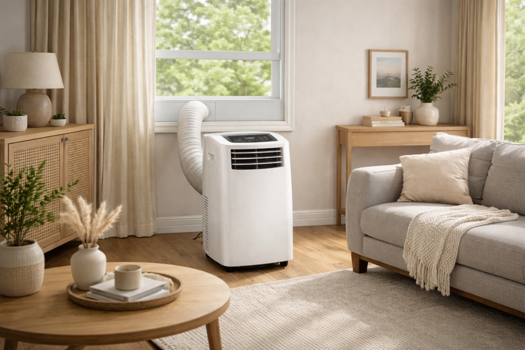 Uhome portable AC with exhaust hose installed