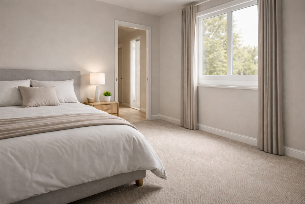 Small bedroom layout showing typical space size for a portable air conditioner